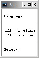 语言选择，这里选择英文的“E”