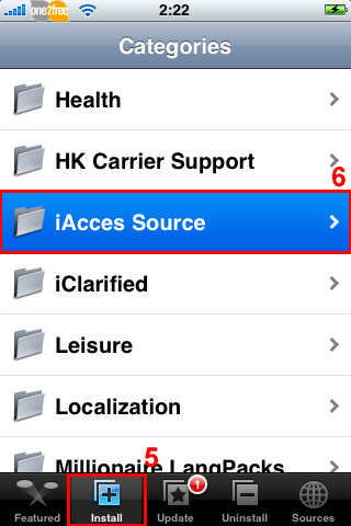 找到Install 後又找一找個iAcces Source